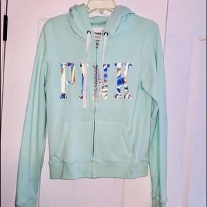 VS PINK hoodie mint green. Size S